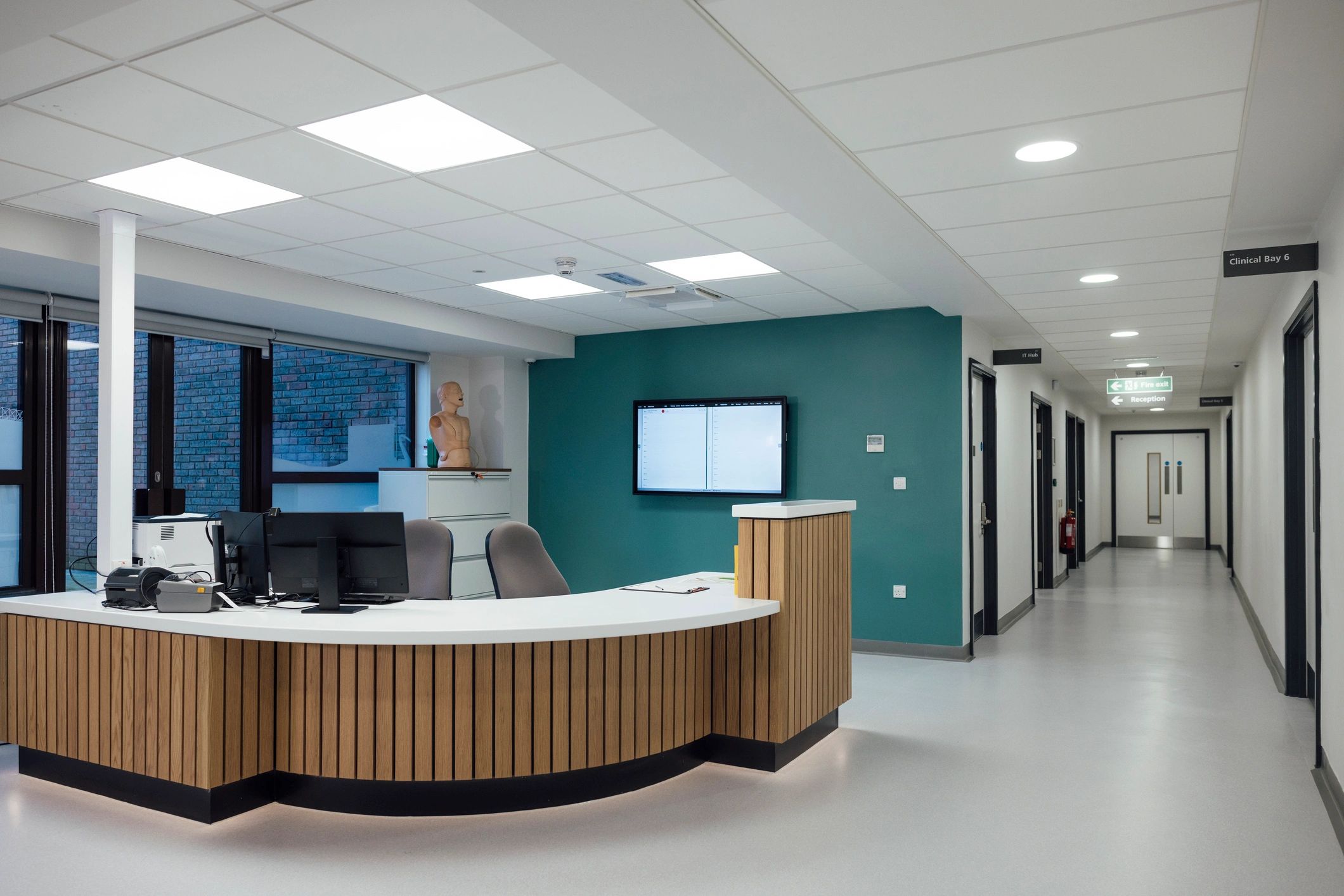 Professional clinic reception area with clean modern finishes