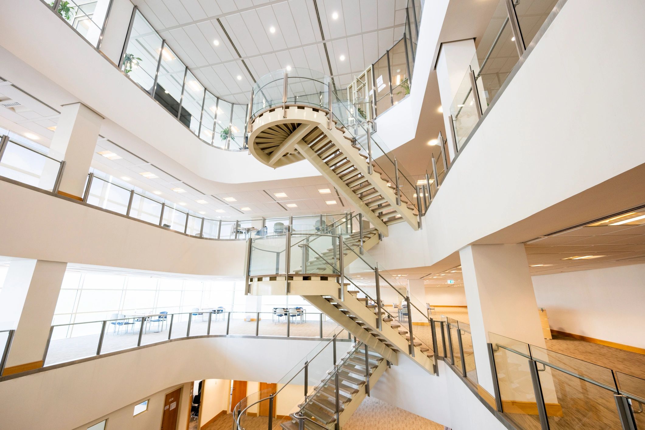 Modern commercial interior with architectural detailing